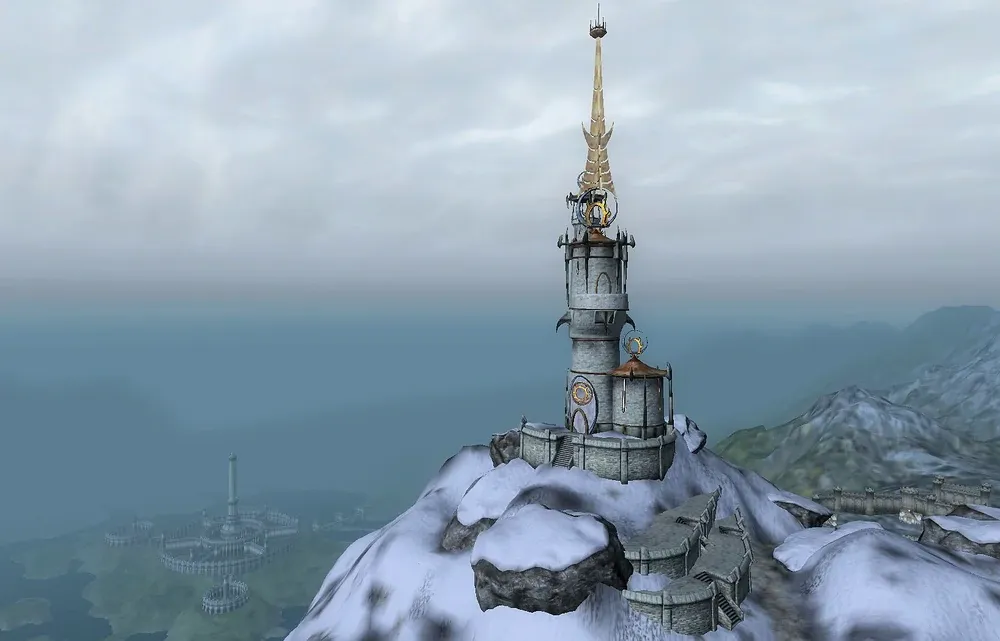 A view of Frostcrag spire from above, pulled from the Oblivion wiki