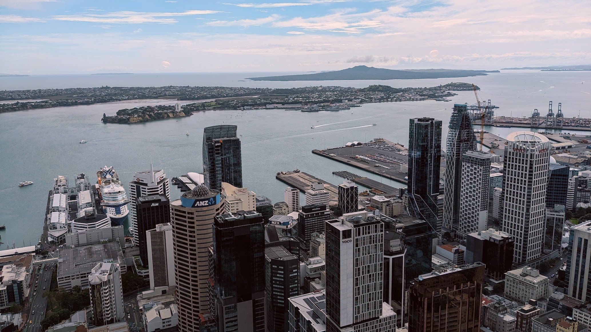 A photo I took from the Sky Tower of downtown Auckland