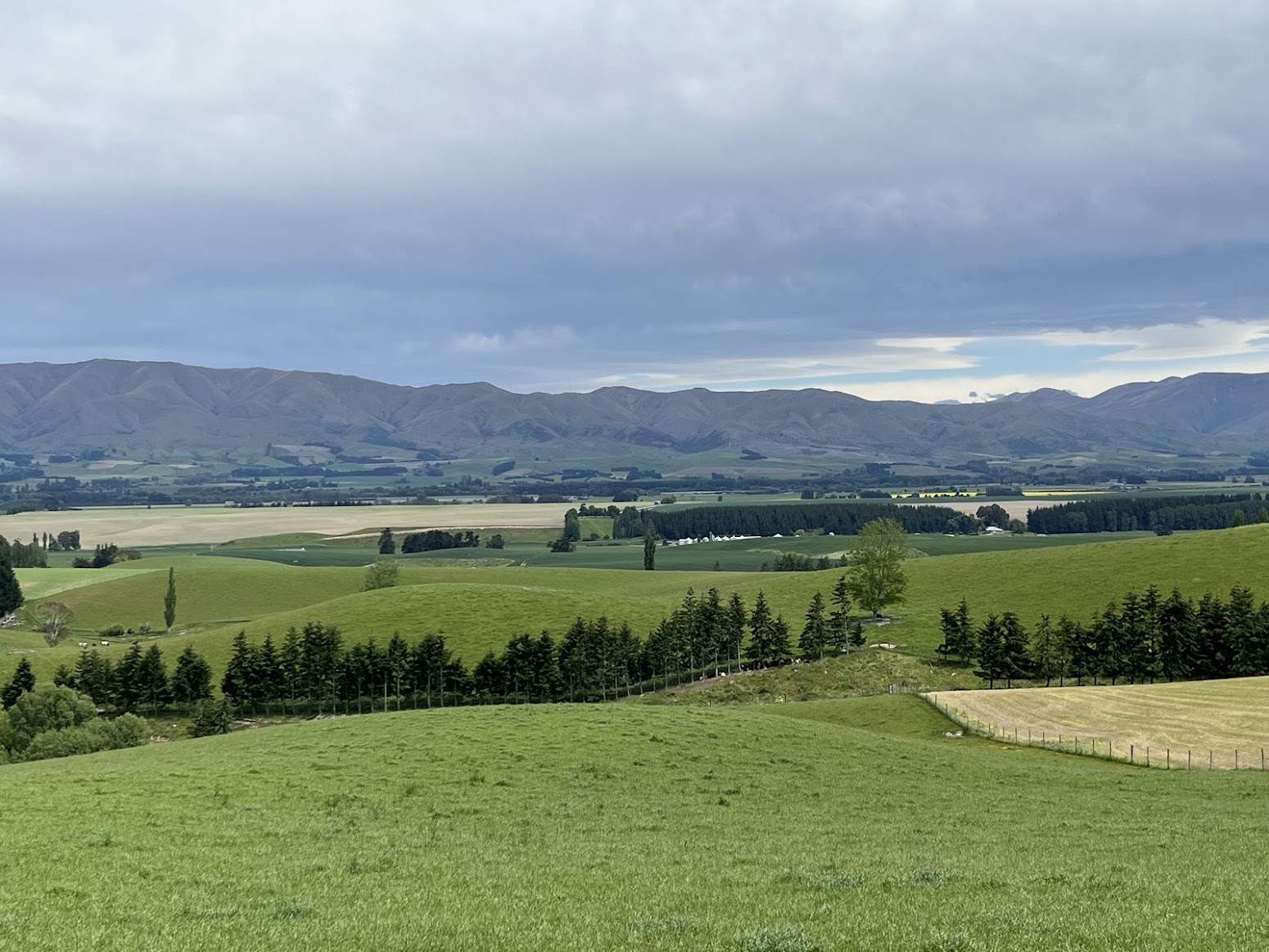 An image my partner took of the New Zealand countryside on the way from Christchurch to Lake Tekapo