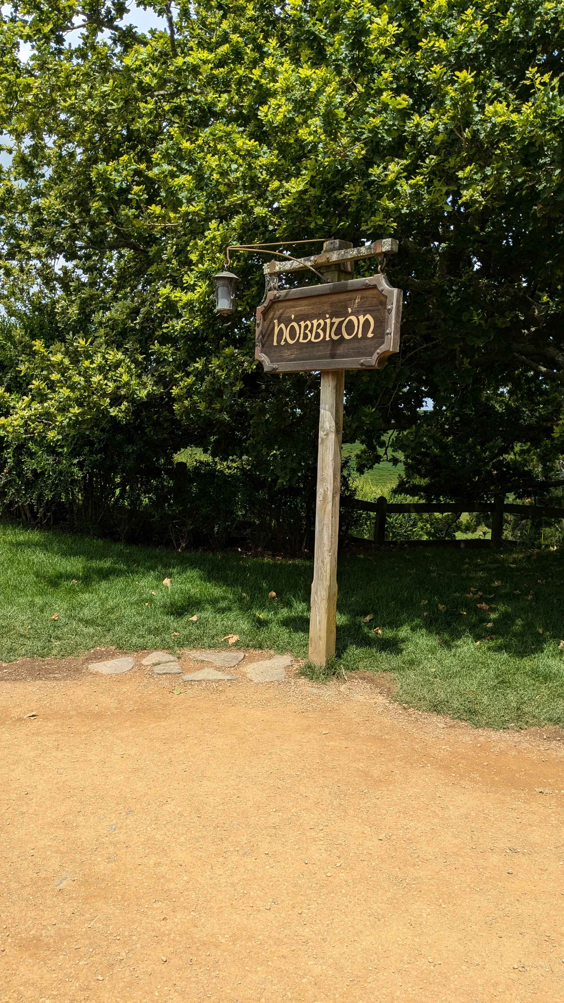 A photo I took of the Hobbiton sign in Matamata, New Zealand