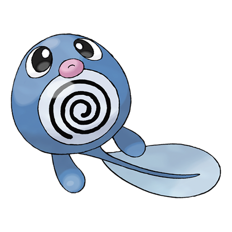 the default photo of poliwag, the tadpole pokemon showing its mouth above the spiral