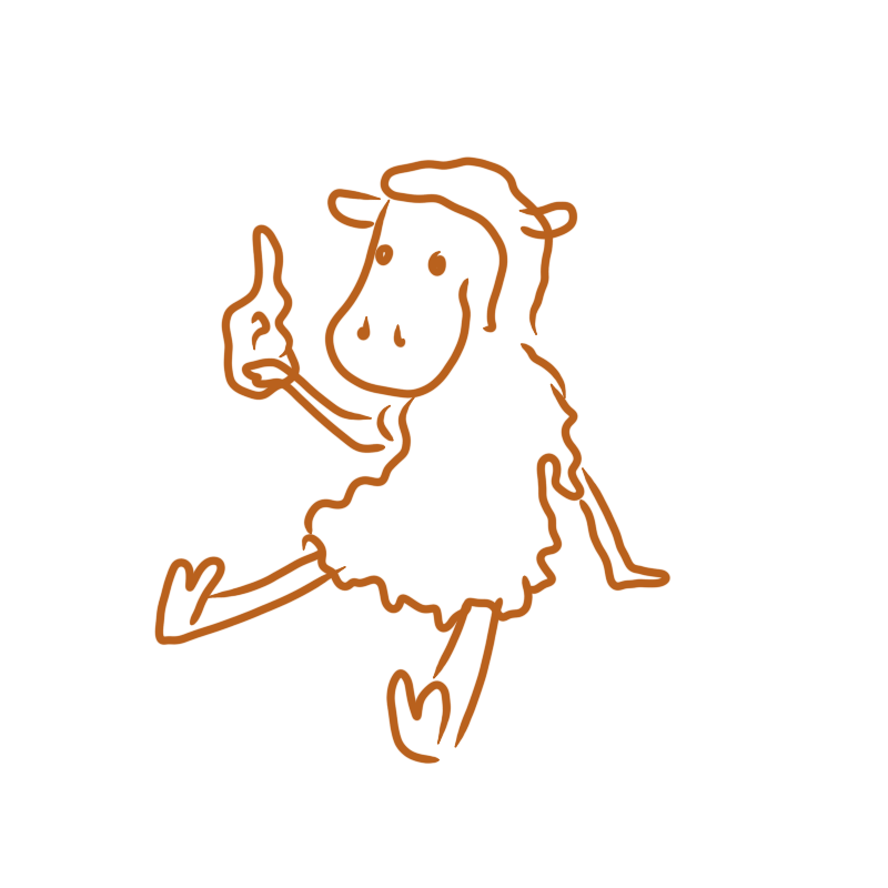a sheep sitting down holding a fireball in one hand