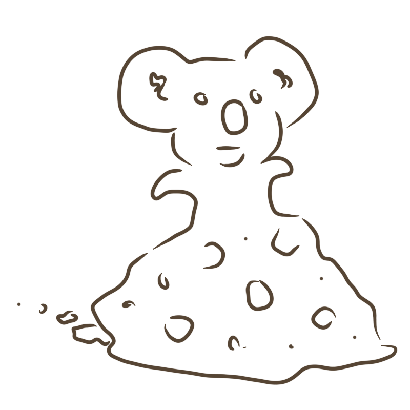 a koala shape sticking up out of a pile of rocks and dirt