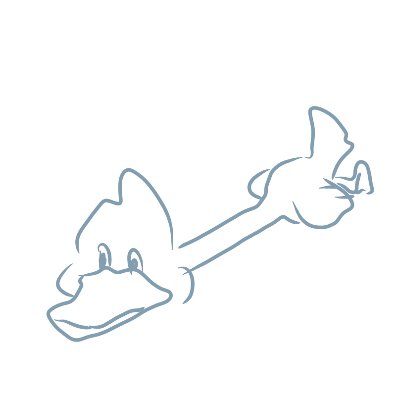 a duck with a long neck laying down