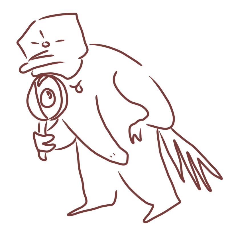 an anteater wearing a hat and holding a magnifying glass